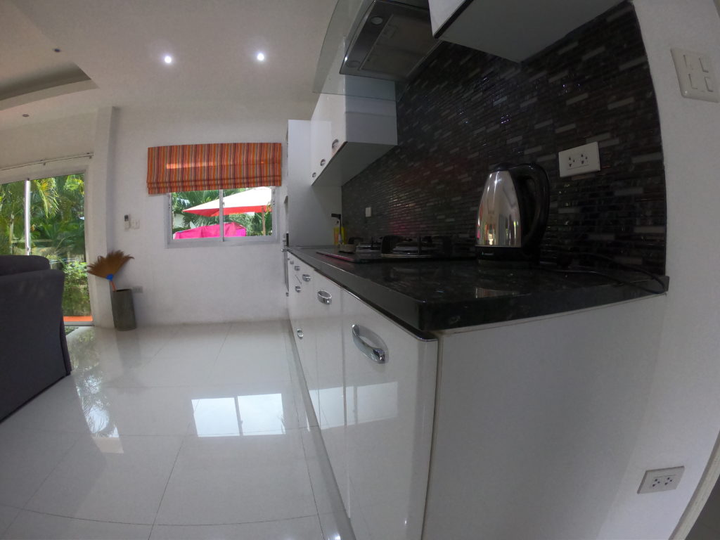 Euro style kitchen at poolside Villa